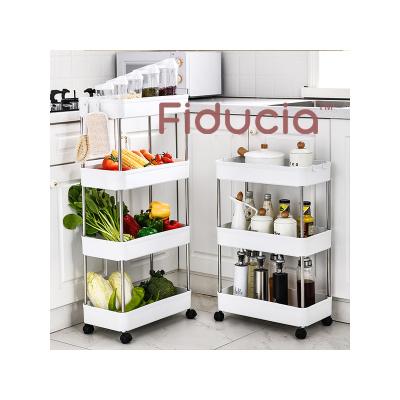 China Amazon Viable Hot Sale 2/3/4 Layer Gap Bathroom Storage Tower Kitchen Refrigerator Side Shelf Removable With Wheels Kitchen Storage Rack for sale