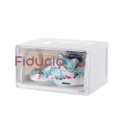 China 2021 Amazon Viable Hot Sales Shoe Clear Plastic Collapsible Sneaker Storage Box Shoe Box Storage Shoe Container for sale