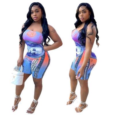 China 2022 new arrival fashion printing QUICK DRY jumpsuits for women sexy plus size bodycon overalls for women for sale