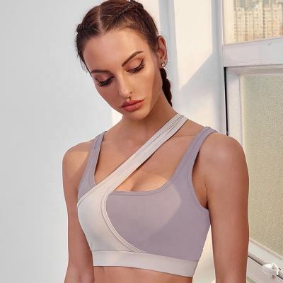 China 2021 New Beauty Cross Back Stitching Nylon Brushed Bra Women's Yoga Breathable Sports Casual Underwear for sale