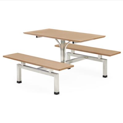 China Modern School Canteen Dining Room Furniture Dining Table Set With Bench Chair for sale