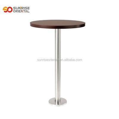 China Modern Round Cocktail Table Used Wooden Bar Tables And Chairs Furniture Designs for sale