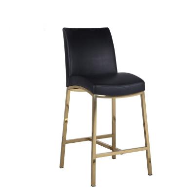 China Modern White Gold High Back Metal Construction Stainless Steel Bar Stools High Bar Chair for sale