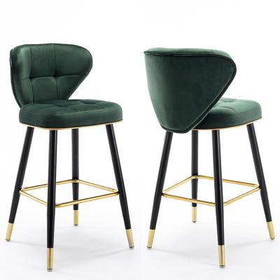 China Modern Design Gold Metal Iron Metal High Legs Bar Stool Modern Design High Armrest Commercial Bar Chair for sale