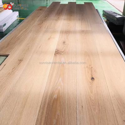 China Waterproof Engineered Flooring White 4000mm 5000mm Long Zero Wide Plank Washed Brushed French Oak Flooring for sale