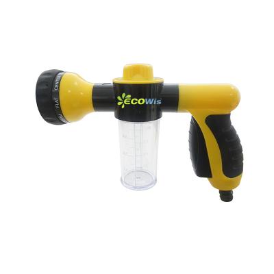 China Garden Car Wash Bottle Jet Chamber Trigger Hose End Foam Watering Cleaning Sprayer with 8 Pattern Spray for sale