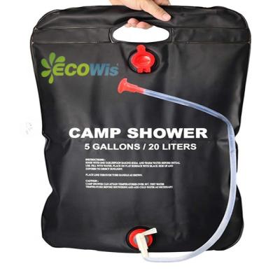 China Recyclable Portable Solar Water Camping Shower Bags 5 Gallon/20L Solar Heating Camping Shower Bag for sale