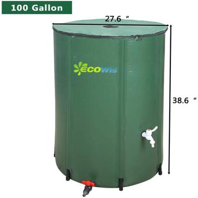 China Eco-Friendly 100 Liters High Quality PVC Tarpaulin Water Storage Tank Kit Collapsible Rain Barrel Rain Water For Sale for sale