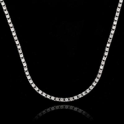 China Hiphop 5mm Width Four-claw New Diamond Light Luxury Necklace Men's Hip Hop Necklace Ins Style Simple Necklace Bone Chain for sale