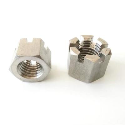 China Hot Selling Slotted Hex Head Nuts Thread Zinc Plated Hex Castle Nut Coarse Thread for sale