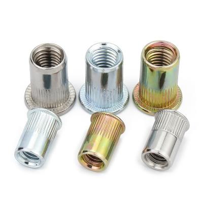 China Carbon Steel Yellow Zinc Plated Blind Rivet Nut Riveted Nuts Small Countersunk Head Nut Rivet Te koop