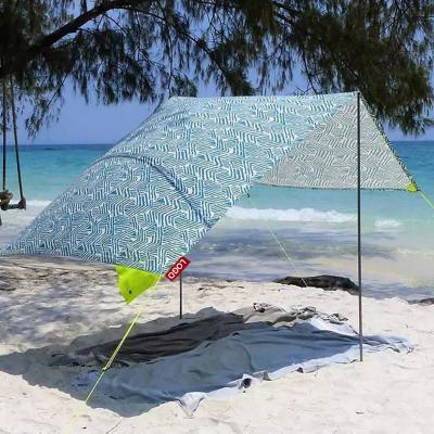 China Straight Bracing Type Custom Design Portable Aluminum Sun Shelter Canopy UV50+ Protection Waterproof Beach Shade Tent For Outdoor Camping for sale