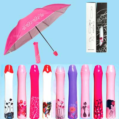 China Contemporary Custom Cheap Promotional Water Wine Umbrellas, Sun Rain 3 Folding Bottle Shape Gift Pocket Portable Umbrella for sale