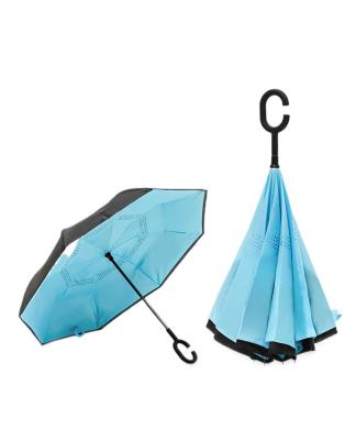 China Contemporary Wholesale Custom C Handle Windproof Reverse Invert Umbrella Double Layer, 49