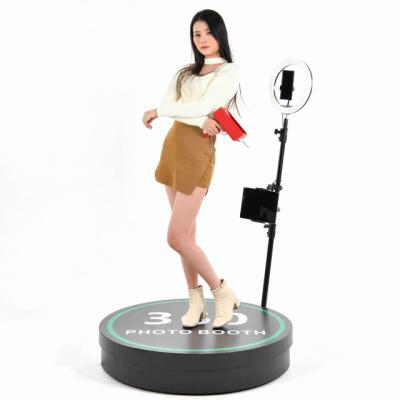 China Selfie Photo Magic Booth 360 Automatic Slow Rotating 360 Photo Booth With Ring Light 80cm/100cm for sale