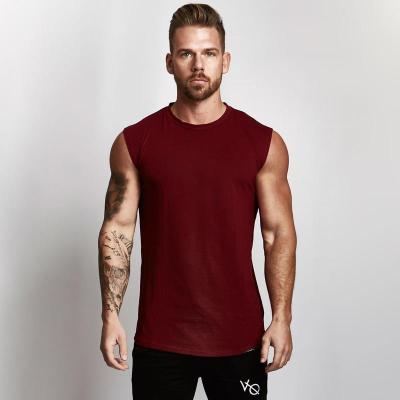 China Sustainable Activewear Curved Edge Tanks Slim Fit Cotton Fitness Clothing Breathable Gym Singlet For Men for sale