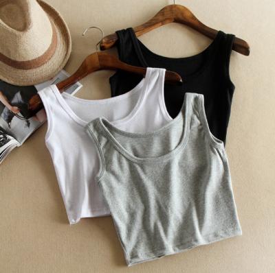 China New Kids Girls Summer Crop Tank Tops U Vest T-shirts Solid Women's Anti-pilling Sleeveless Training Clothing for sale