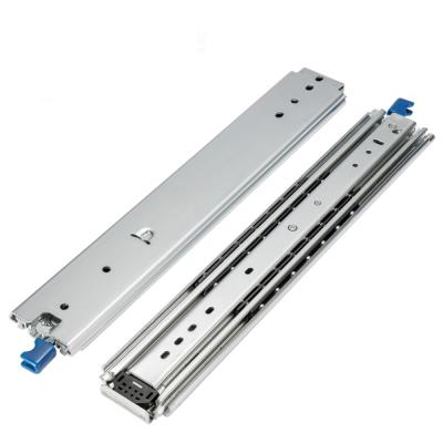 China LIANLI 76mm Wide Industrial Ball Bearing Three Sections Fully Pull Out With Heavy Lock Drawer Slide for sale