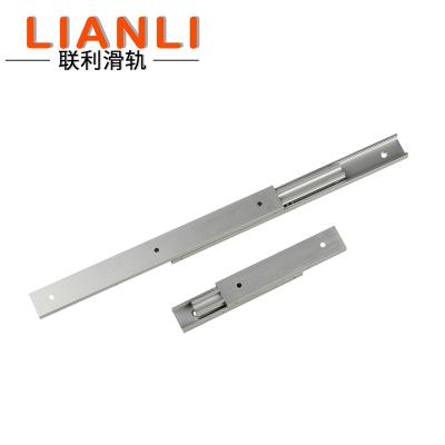 China Cabinets 20mm Width 3 Fold Aluminum Alloy Drawer Runners Side Two Way Drawer Rail Runner Slide Rail for sale