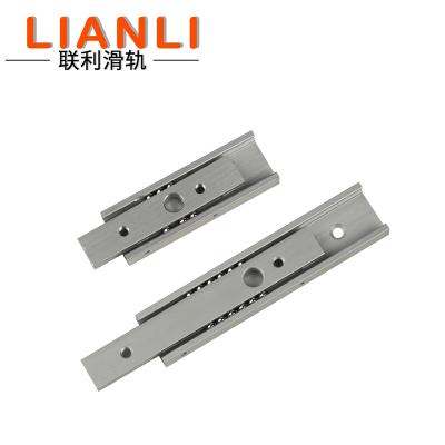 China 20mm Width 2 Fold Traditional Aluminum Alloy Drawer Runners Side Two Way Drawer Rail Runner Slide Rail SAR2 for sale