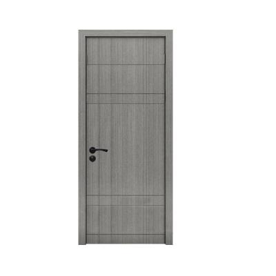 China Simple Design Modern Solid Wood Veneer Paint Door Bathroom Mute Door for sale