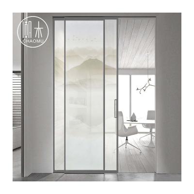 China Modern high quality titanium narrow narrow minimalist door glass frame alloy sliding door glass door sliding door for sale