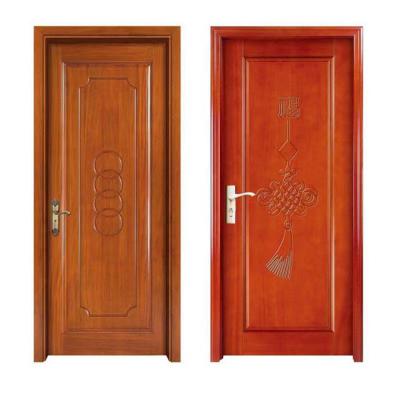 China Modern Cheap Prices Finger-jointed Plate Rubber Paint Wooden Doors House Solid Wood Door for sale