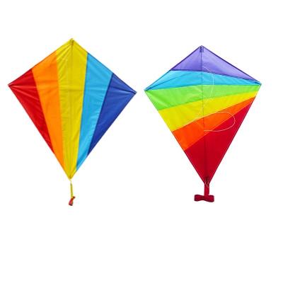 China Polyester single line rainbow color diamond kite big 2pcs per set for promotion for sale