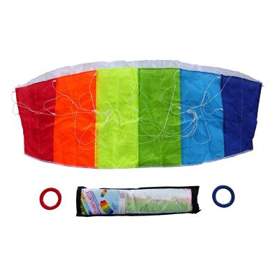 China Play Dual Line Hot Selling Parasailing Rainbow Beach Stunt Kite For Outdoor With Flight Tool for sale