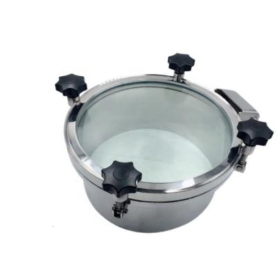 China SS304 Stainless Sanitary Manhole Cover With Sight Glass for sale