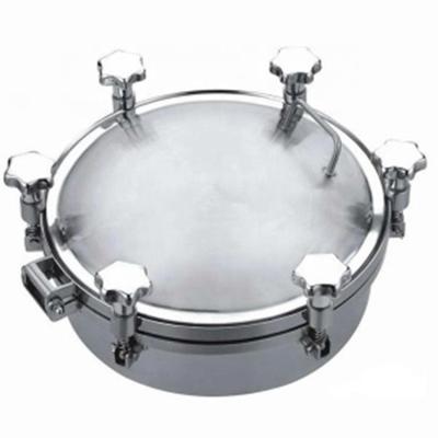 China Sanitary Type Stainless Steel Round Pressure Manhole Cover DN200 - DN600 for sale