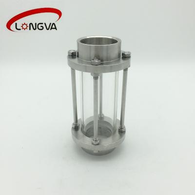 China NBR Food Grade Stainless Steel Threaded Straight Sight Glass for sale