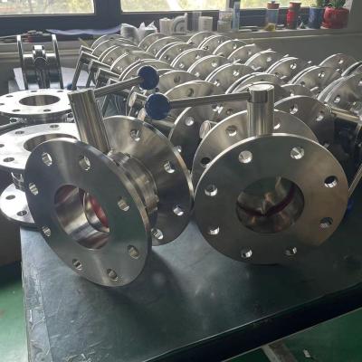 China General Sanitary Stainless Steel 304/316L Manual Flanged Butterfly Valve for sale