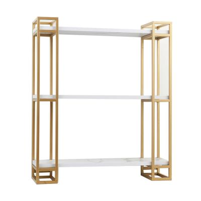 China (Size)Hot Sale Living Room Corner Wall Shelf Metal Wood Shelf Wall Decor Adjustable 3 Tiered Wall Shelf for sale