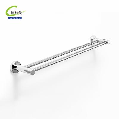 China New Style Fashion Double Towel Shelf Household Shower Hotel Stainless Steel Wall Towel Rack for sale