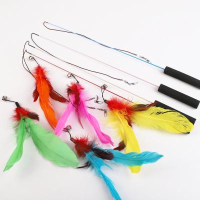 China Viable Hot Selling Personalized Customization Cat Toy Feather Teaser Stick Interactive for sale