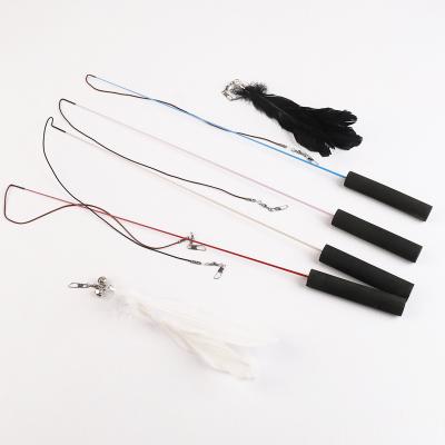 China China Supplier Design Professional Fishing Rod Cat Toy Feather Teaser Stick for sale