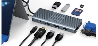 Китай USB Type C LAN Adapter 6-в-2 USB C Hub с 3 портами USB 3.0 и интерфейсом RJ45 Gigabit LAN продается