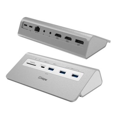 Cina Adaptatore multiporto USB C hub 9-in-1 con lettore di schede USB-A e SD/TF in vendita