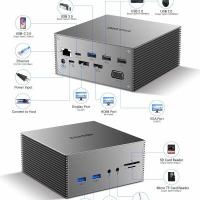 China DC003 USB C Docking Station DisplayLink Technology HDMI 4K Resolution ethernet connectivity for sale