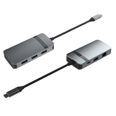 중국 HDMI USB C 허브 멀티 포트 어댑터 네트워크 멀티 포트 어댑터 USB 3.0 포트 6 In 1 판매용