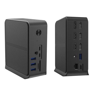 China Estação de acoplamento USB C HUB 12 em 1 com várias portas USB C USB Tipo C 4K RJ45 VGA Adaptador de hubs USB à venda