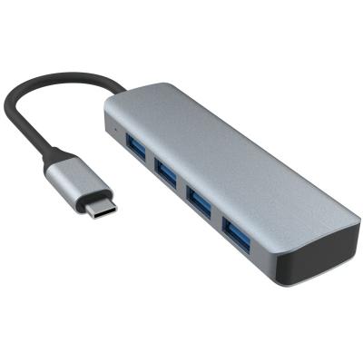 China Usb C To 4 Port Usb 3.0 Hub Expansion Dock USB Type-C To 4 USB 3.0 HUB Aluminum Alloy 5G Transmission for sale