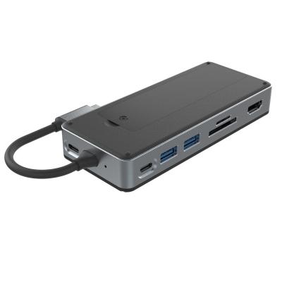 China 10Gbps USB C Hub With M.2 SSD 10-In-1 USB-C Docking Station For Macbook Laptop for sale