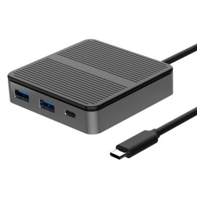 China Quadrado Preto Adaptador USB C para USB Mac 6 em 1 Adaptador USB C para USB A Hub Adaptador OTG à venda