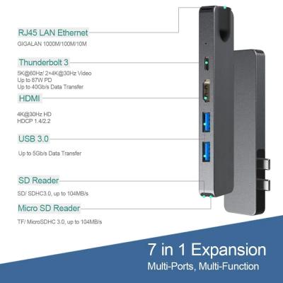 China Vga Hub Hdmi Usb C Docking Station Usb C Multi Hub Splitter Concentrator Portable PC Dockstation for sale