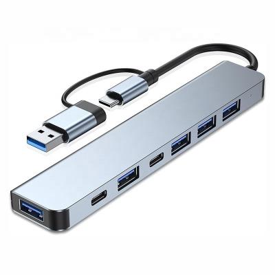 China Aluminum Alloy 7 In 1 USB Splitter for Laptop Desktop PC Acceptable OEM/ODM for sale