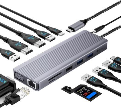 China USB C Hub With HDMI And Displayport , 13 In 1 USB C To Displayport Hub With 100W PD for sale