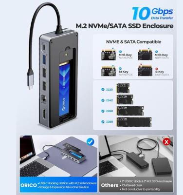 Κίνα Δείκτης σύνδεσης USB 3.0 Περιφράγματος σταθμού υποστήριξης NVMe NGFF SSD Windows Mac Chrome OS προς πώληση