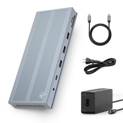 China 14 In 1 USB-C Docking Station with Displaylink IC Type C to HDMI Supports Triple Monitors up to 4K Aluminum Alloy and ABS for sale